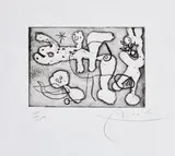 Joan Miró, La lumière de la lame (The Light of the Blade): one plate (D. 325), 1962, Etching and aquatint, on Japon nacré paper, with full margins