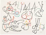 Joan Miró, Ubu aux Baléares (Ubu of The Balearic Islands): plate 10 (M. 766, see C. Bks. 146), 1971, Lithograph in colours, on Arches paper, the full sheet