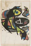 Joan Miró, Exposició museu de la resistència - Salvador Allende (Salvador Allende Resistance Museum Exhibition) (M. 1227), 1980, Lithograph in colours, on Arches paper, the full sheet