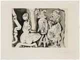 Pablo Picasso, Peintre et son modèle avec un spectateur (Painter and His Model with a Spectator) (Bl. 1209, Ba. 1191), 1965, Etching and aquatint, on Richard de Bas paper, with full margins