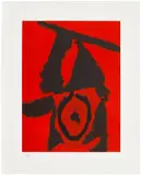 Robert Motherwell, The Red Queen (E. & B. 476), 1989, Aquatint and etching in colours with collage, on German etching paper, with full margins