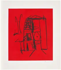 Seaside Studio (E. & B. 495) by Robert Motherwell, 1990, Aquatint and etching in colours, on Whatman paper, with full margins, offered Sep 2026