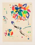 Sam Francis, Untitled (SFE-075) (L. I114), 1990, Aquatint and monoprint in colours, with Chine-collé to Twinrocker paper, with full margins