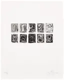 Jasper Johns, 0-9 (U.L.A.E. 155), 1975, Etching and aquatint, on Barcham Green laid paper watermarked with the artist's signature, with full margins