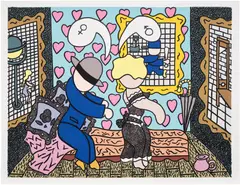 William Copley, Man and Woman, 1978, Screenprint in colours, on Somerset paper, with full margins