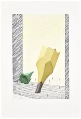 Claes Oldenburg, Proposal for a Colossal Monument in Downtown New York City: Sharpened Pencil Stub with Broken-off Tip the Woolworth Building (A. & P. 248), 1993, Etching and aquatint in colours, on Hahnemühle paper, with full margins