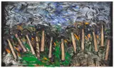Jim Dine, Running Hammers in a Landscape (C. 19), 1987, Screenprint, etching and aquatint in colours with hand-colouring in acrylic, on Arches Cover paper, with full margins