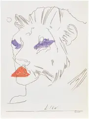 Andy Warhol, Lion, 1975, Offset lithograph in colours, on wove paper, the full sheet
