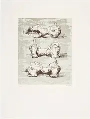 Henry Moore, Three Reclining Figures (C. 184), 1971, Lithograph in colours, on wove paper watermarked with the artist's symbol, with full margins
