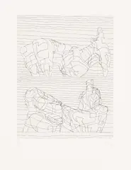 Henry Moore, Two Reclining Figures (Linear) (C. 107), 1969, Etching, on Arches paper, with full margins