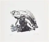 Paula Rego, Girl Who Has Been Sick Resting with Her Favourite Cuddly (R. 281), 2000, Lithograph, on wove paper, with full margins