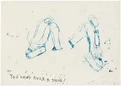 Tracey Emin, You Can't Fuck A Shoe, 2010, Polymer-gravure etching in colours, on Zerkall laid paper, the full sheet