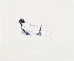 Tracey Emin, Further Back to You, 2014, Polymer-gravure etching in blue, on wove paper, with full margins
