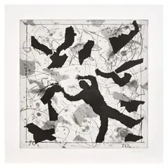 William Kentridge, Bird Catching: one plate, 2006, Drypoint and aquatint, on Hahnemühle paper, with full margins