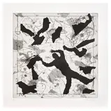William Kentridge, Bird Catching: one plate, 2006, Drypoint and aquatint, on Hahnemühle paper, with full margins
