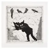 William Kentridge, Bird Catching: one plate, 2006, Drypoint and aquatint, on Hahnemühle paper, with full margins