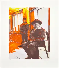 Jordan Casteel, Harold, 2019, Lithograph in colours with extensive hand-colouring in watercolour, on wove paper, with full margins
