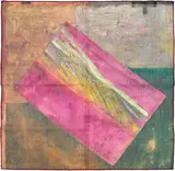 Frank Bowling, Wadi √ Two, 2011, Pigment print in colours, on cotton, modal and cashmere blend, folded (as issued), contained in the original black paper envelope