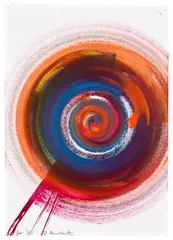 Untitled (Spin Painting) by Damien Hirst, 2014, Mixed media, on wove paper, sold Sep 2026