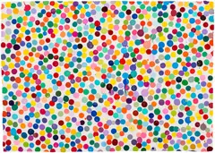 Damien Hirst, 6239 Moving Through Time, from The Currency, 2016, Unique enamel painting in colours, on handmade paper, the full sheet
