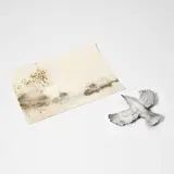 Cai Guo-Qiang, Murmuration Box, 2019, Porcelain multiple with gunpowder, with the accompanying unique gunpowder drawing and book, all contained in the original black mano-bound presentation box