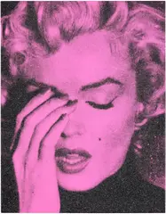 Russell Young, Marilyn Crying, 2013, acrylic and screenprint in colors on linen with diamond dust
