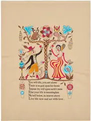 Grayson Perry, Recipe for Humanity, 2005, Computerised embroidery in colours, on beige cotton