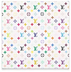 Takashi Murakami, Monogram Multicolore – White, 2007, Screenprint in colours, on canvas, mounted on an aluminium stretcher (as issued), contained in the original brown cardboard Louis Vuitton presentation box