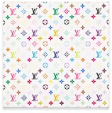 Takashi Murakami, Monogram Multicolore – White, 2007, Screenprint in colours, on canvas, mounted on an aluminium stretcher (as issued), contained in the original brown cardboard Louis Vuitton presentation box