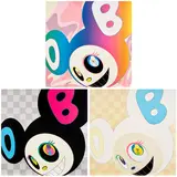 Takashi Murakami, And Then Rainbow; And Then Black; and And Then Ichimatsu Pattern, 2005; 2005; and 2006, Three offset lithographs in colours, on wove paper, the full sheets