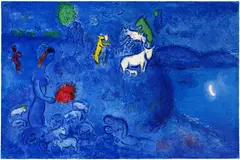 Marc Chagall, Le printemps (Spring), from Daphnis and Chloë (M. 335, see C. Bks. 46), 1961, Lithograph in colours, on Arches paper folded (as issued), the full sheet