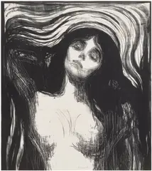 Edvard Munch, Madonna (W. 39, S. 33), 1895, Lithograph, on Chine paper, the sheet trimmed to the subject by the artist