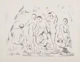 Paul Cézanne, Les baigneurs (petit planche) (The Bathers, Small Plate) (C. 6, D. III, V. 1156), 1897, Lithograph, on tissue-thin laid Chine volant paper, with full margins