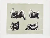 Henry Moore, Four Reclining Figures, from Omaggio a Michelangelo (C. 333), 1974, Lithograph in colours, on T.H. Saunders paper, with full margins, contained in the original paper folder with printed text