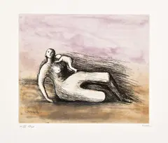 Henry Moore, Mother and Child VII, from Mother and Child (C. 677), 1983, Etching and aquatint in colours, on Arches paper, with full margins
