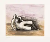 Henry Moore, Mother and Child VII, from Mother and Child (C. 677), 1983, Etching and aquatint in colours, on Arches paper, with full margins