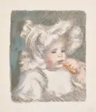 Pierre-Auguste Renoir, L'enfant au biscuit (The Child With a Biscuit) (Jean Renoir) (D. & S. 31, R.-M. 6), circa 1898-99, Lithograph in colors, on Ingres d'Arches laid paper watermarked MBM , with full margins