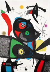 Joan Miró, Oda á Joan Miró (Ode to Joan Miró): plate 3 (M. 905, see C. Bks. 175), 1973, Lithograph in colours, on Guarro paper, the full sheet