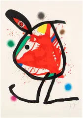 Joan Miró, Le guerrier Mongol (The Mongol Warrior) (M. 1092), 1976, Lithograph in colours, on Arches paper, the full sheet