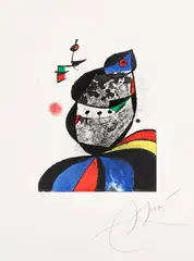 Joan Miró, Gaudí VII (D. 1066), 1979, Etching and aquatint in colours, on Arches paper, with full margins