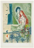 Marc Chagall, Sirène au poète, from Nice et la Côte d'Azur (Siren to the Poet, from Nice and the Cote d'Azur), by Charles Sorlier (M. C.S. 27), 1967, Lithograph in colours, on Arches paper, with full margins