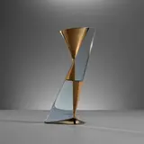 Max Ingrand, Table lamp, model no. 1815, circa 1955, Glass, brass, painted brass