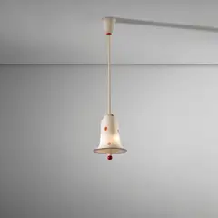 Carlo Scarpa, Important ceiling light, circa 1930, Incamiciat o glass with murrine , coloured glass, brass