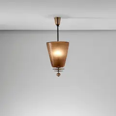 Tomaso Buzzi, Ceiling light, circa 1935, Coloured glass, coloured glass with gold leaf inclusions, brass