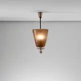 Tomaso Buzzi, Ceiling light, circa 1935, Coloured glass, coloured glass with gold leaf inclusions, brass