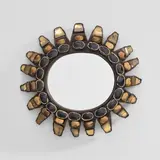 Line Vautrin, Mirror, circa 1960, Talosel , coloured iridescent mirrored glass, coloured glass, mirrored glass