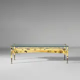 Important 'Fiori e farfalle' low table by Gio Ponti and Piero Fornasetti, circa 1951, Painted and lithographic transfer-printed Masonite, glass, brass, sold Apr 2026