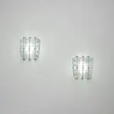 Carlo Scarpa, Pair of wall lights, circa 1940, Glass, coloured glass, painted steel