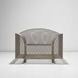 Shiro Kuramata, 'How High the Moon' armchair, circa 1986, Nickel-plated steel mesh, nickel-plated steel