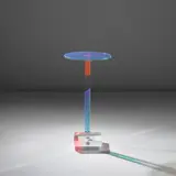 Shiro Kuramata, Rare 'Placebo' side table, circa 1989, Coloured acrylic, acrylic, coloured glass, stainless steel
